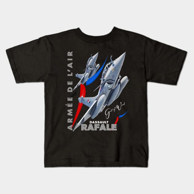 Dassault Rafale French Fighterjet Kids T-Shirt by aeroloversclothing